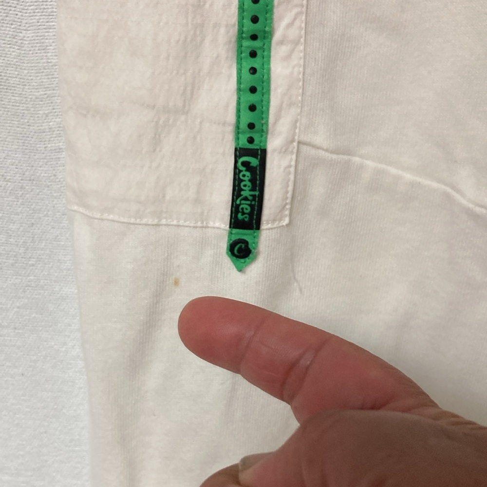 Cookies Men's Sweatpants Cream Cargo Pants Multicolor Pockets Cotton Sz M - Picture 15 of 16